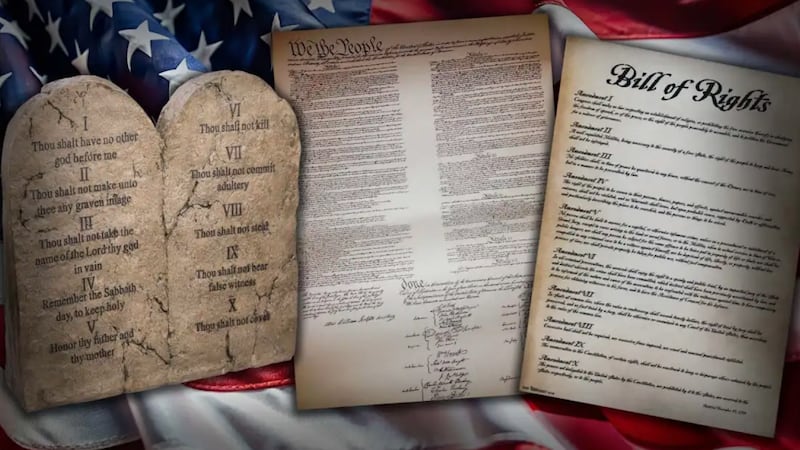 Proposed poster featuring the Ten Commandments, U.S. Constitution and Bill of Rights