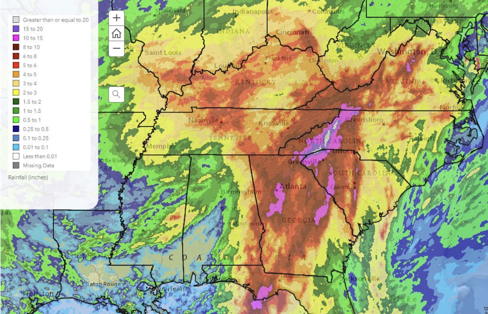 Heavy rain, 20"+ in some spots, led to catastrophic flooding in East TN and Western NC.