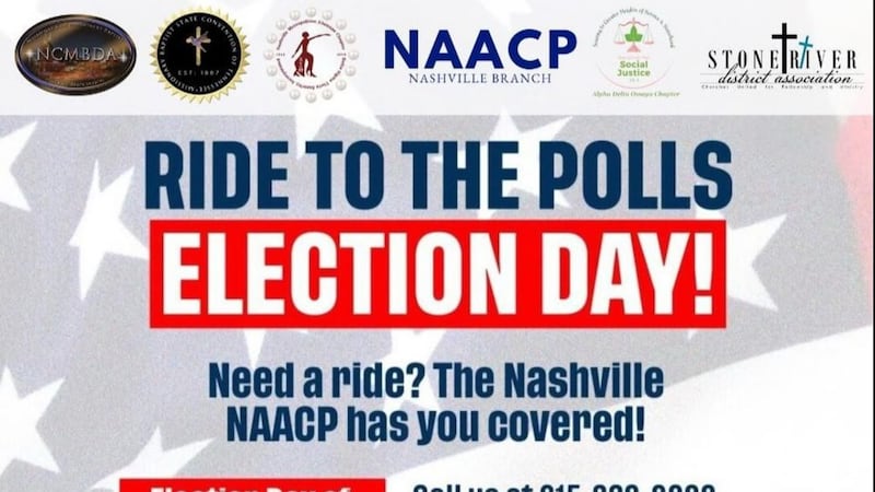 Nashville organizations team up to offer free rides to the polls.