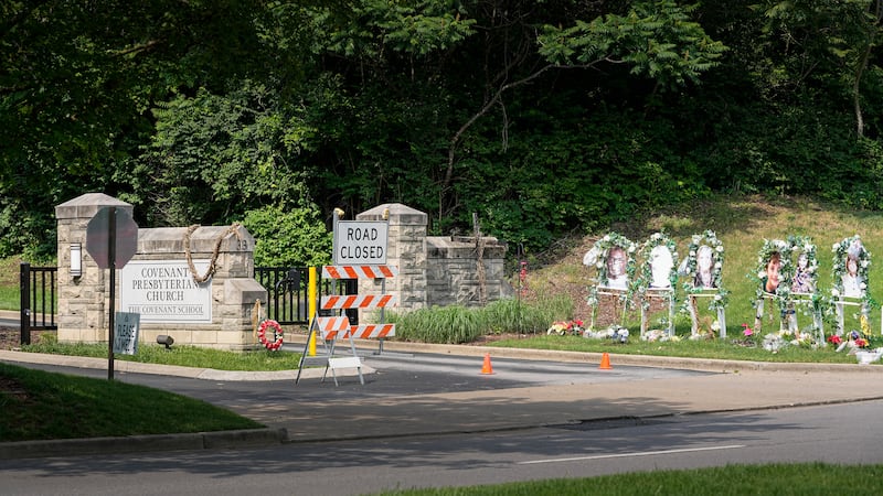 An entrance to The Covenant School is seen Wednesday, May 24, 2023, in Nashville, Tenn. The...