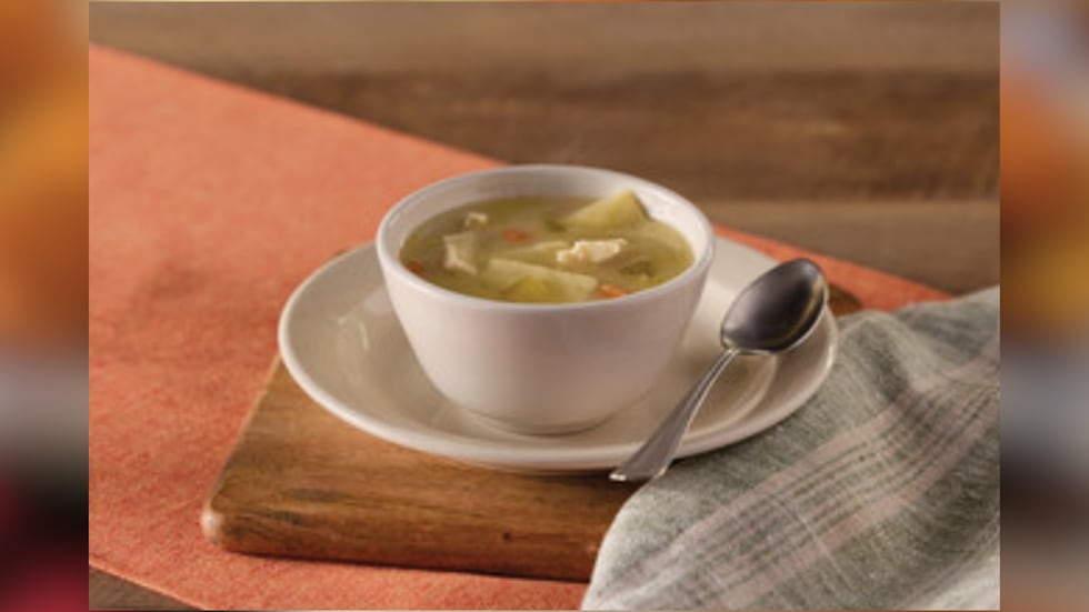 The Chicken n' Dumplin Soup will have a savory broth with homestyle dumplings, shredded...