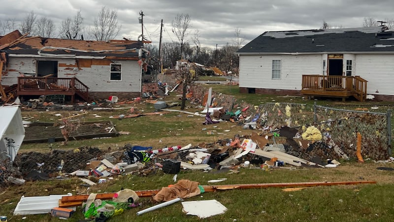 Tornado damage in Clarksville