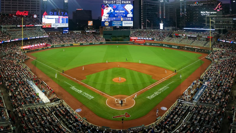 Truist Park is viewed during the fifth inning of a baseball game between the Atlanta Braves...