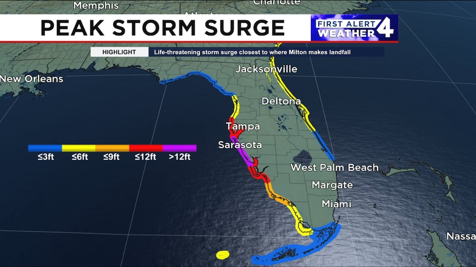 Devastating storm surge is expected along Florida's west coast.