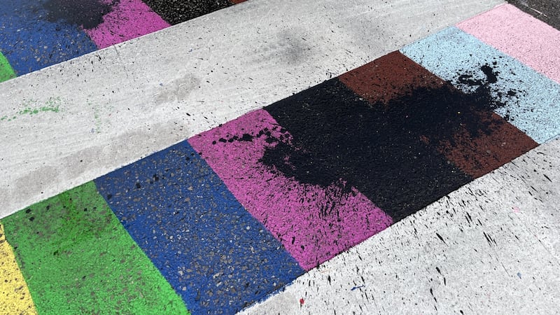 A rainbow crosswalk painted in East Nashville appears to have been vandalized. Metro Nashville...