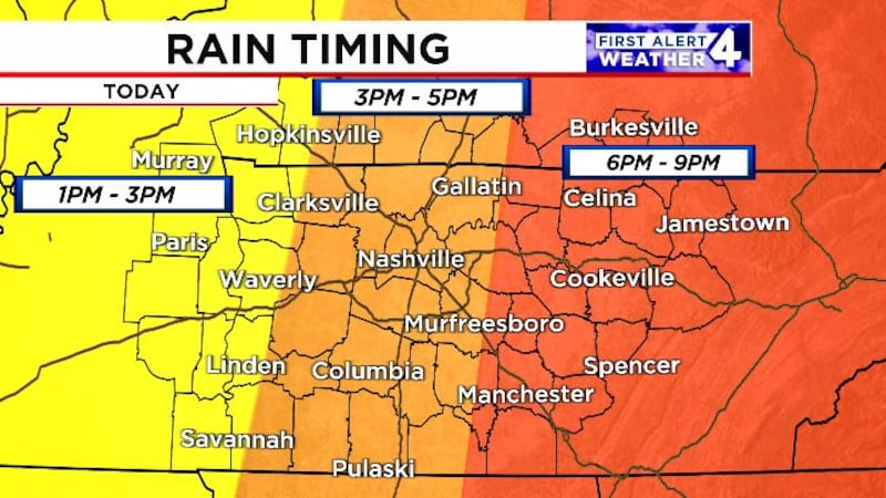 Middle Tennessee trick-or-treating rain timeline