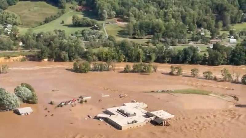 This image taken from video from the Tennessee Emergency Management Agency shows a helicopter...