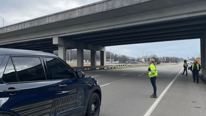 I-40 overpass in Lebanon under inspection after being struck