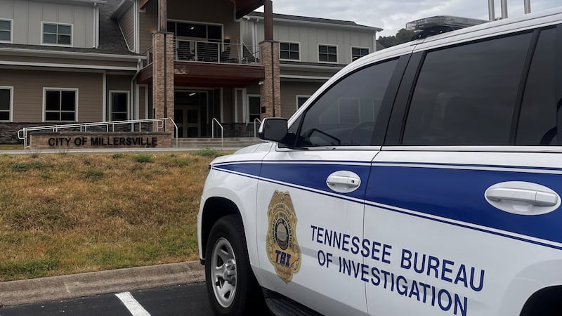 Tennessee Bureau of Investigation vehicle outside the MIllersville Police Department on...