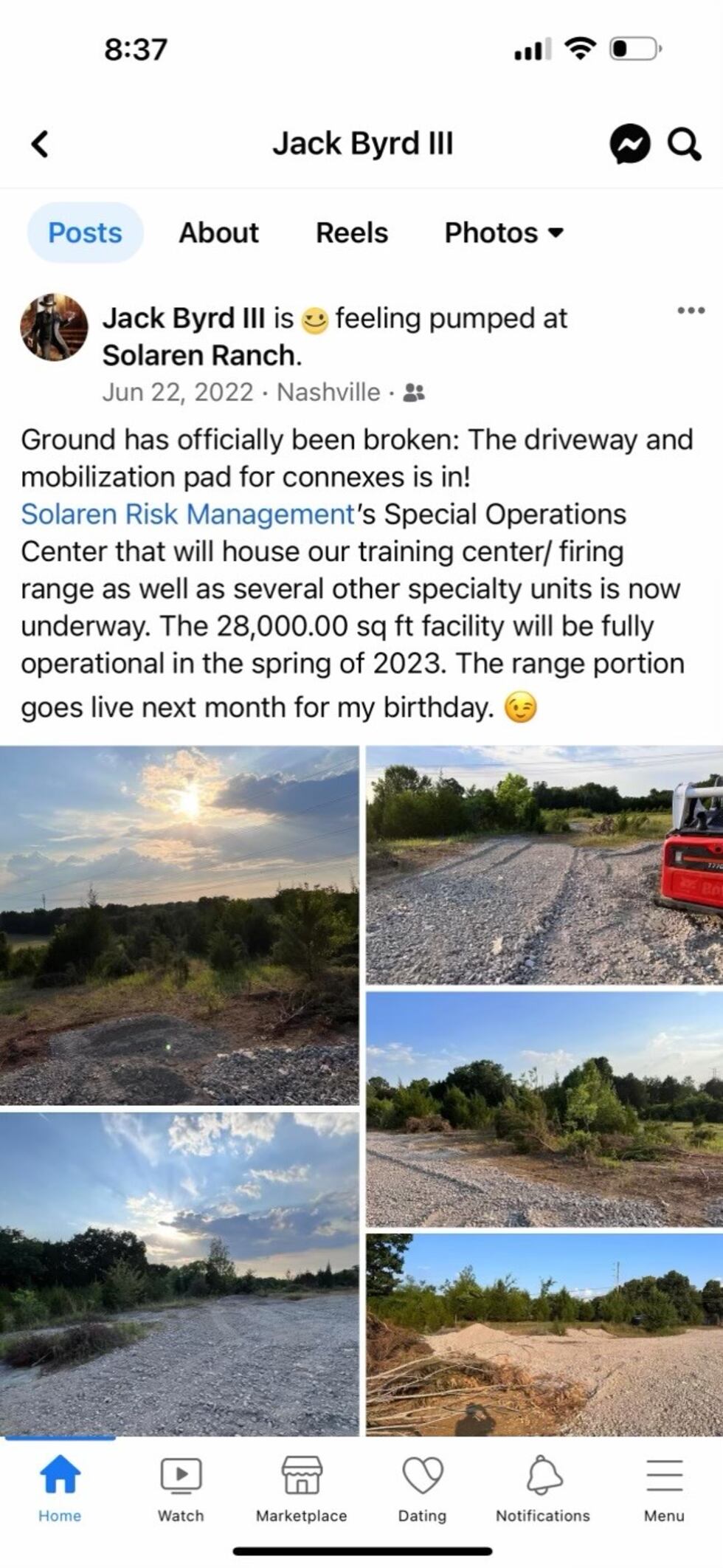 While post in 2022 claims the site will be used for company training, a May 2023 affidavit by...