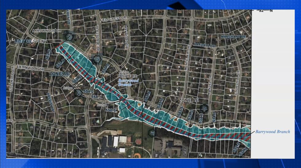 The proposed flood plain for the Crieve Hall community to take effect in February 2022.