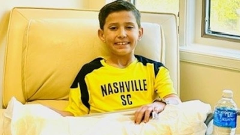 Lucca Giacco receives IVIG infusion treatment to combat brain inflammation caused by PANDAS.