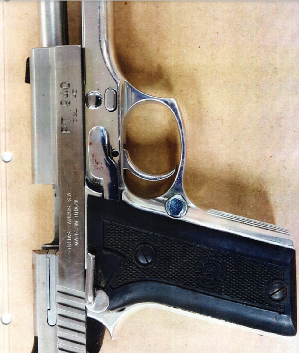 Evidence photograph shows one of the guns found in Nellsch's truck