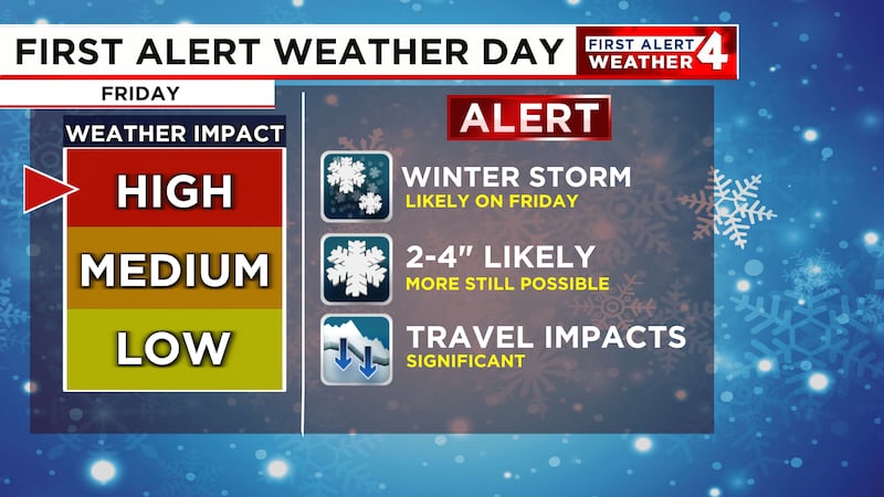 A major winter storm will bring accumulating snow to the Midstate on Friday.