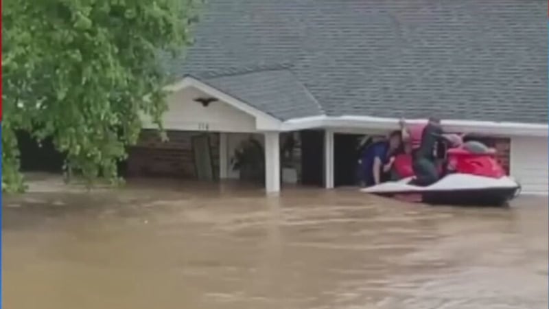 Two brothers used a jet ski to rescue people from their Waverly homes during flooding on Aug....