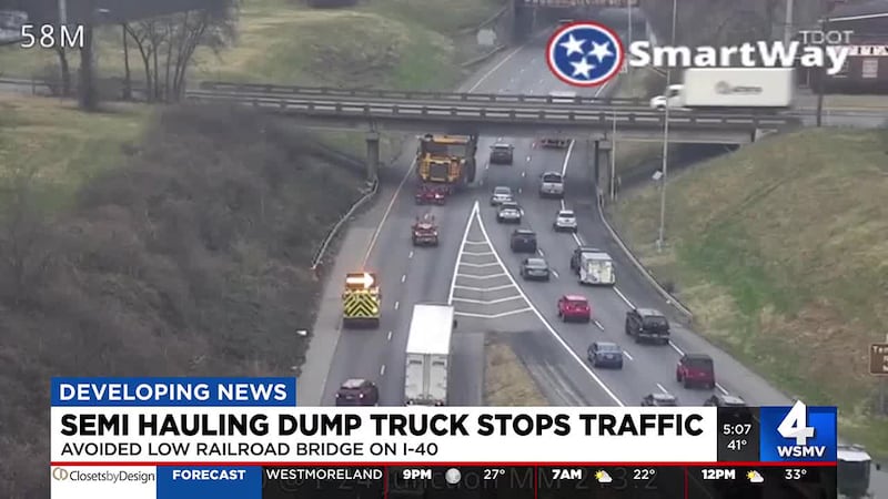 The driver was forced to reverse the trailer on I-40 West until a safer route on I-24 East was...