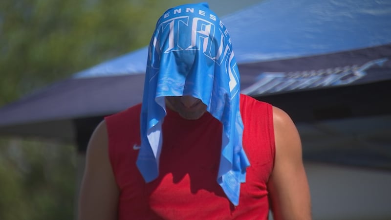 Titans fans are using cooling towels and trying to beat the heat at the team's final preseason...