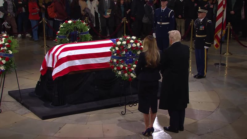 President-elect Trump visited the casket of late President Jimmy Carter on Wednesday evening.