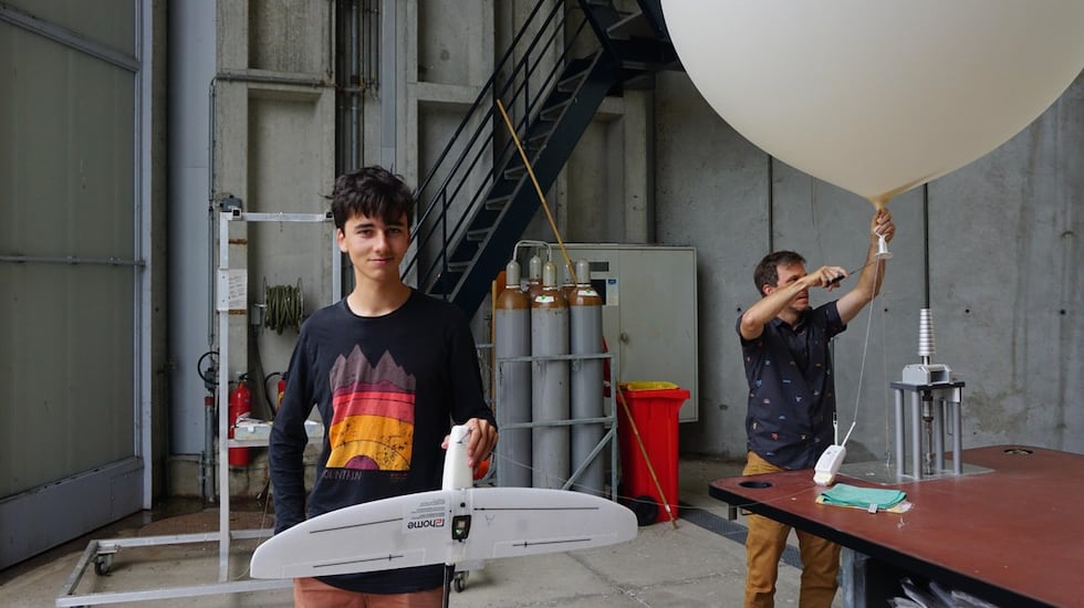 Yohan Hadji before probe launch at MeteoSwiss.