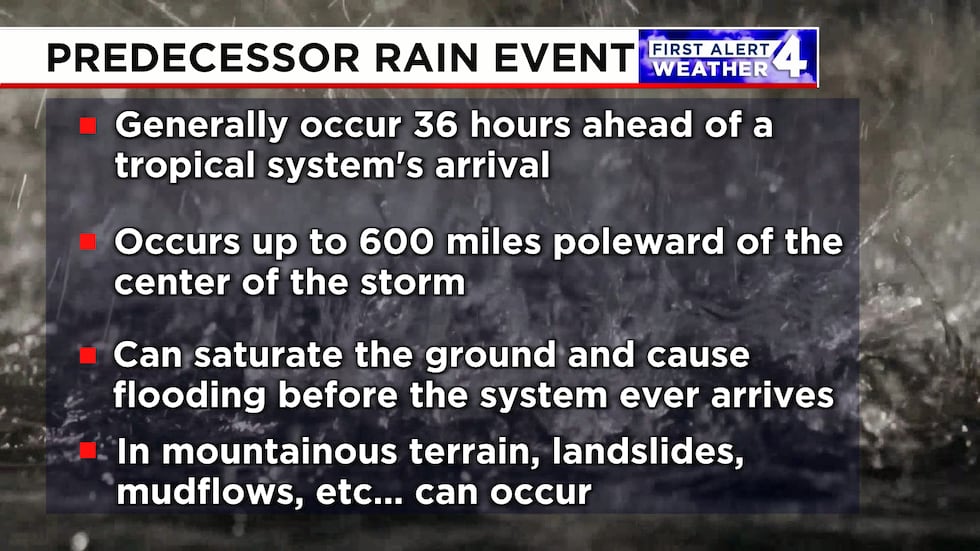 Predecessor rain events can lead to flooding even before a tropical system impacts an area.